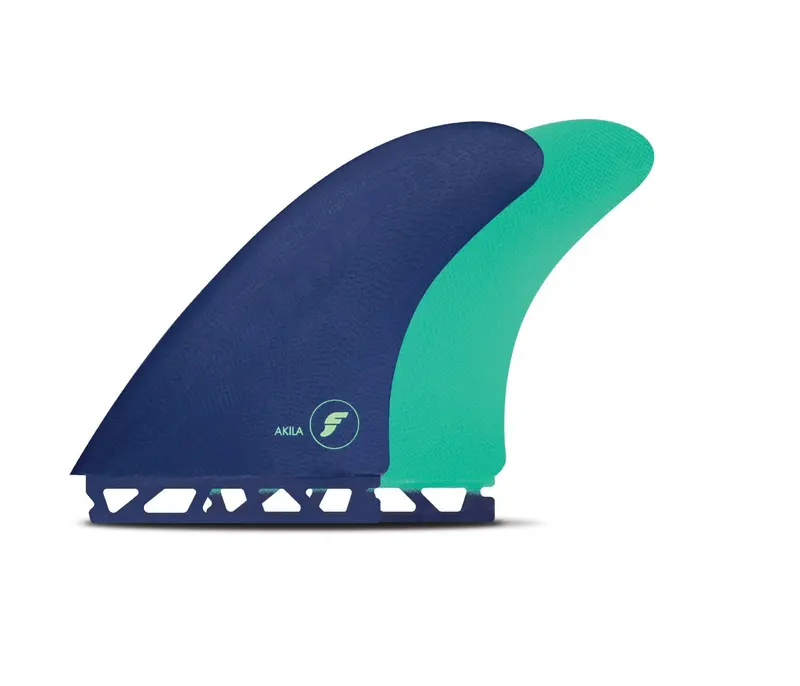 Akila Aipa Fiberglass Twin Fin Set Fcs Ii – Lavender Purple And Mint Green 1