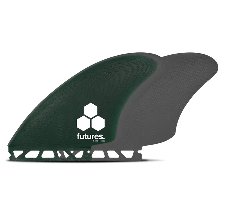 Al Merrick Keel Fiberglass Twin Fin Set Fcs Ii – Emerald Green And Ash Grey 1