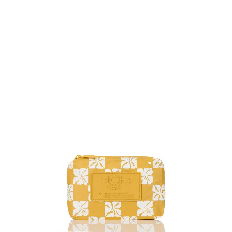Aloha Collection Pua Check Mini Pouch – Hot Mustard 1