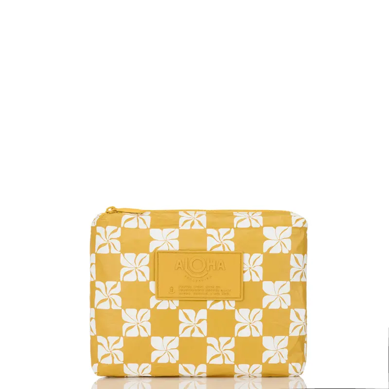 Aloha Collection Pua Check Mini Pouch – Hot Mustard 1