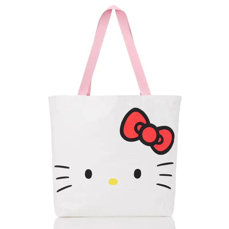 Aloha Collection Reversible Kitty Face Tote Bag – Black & White 1
