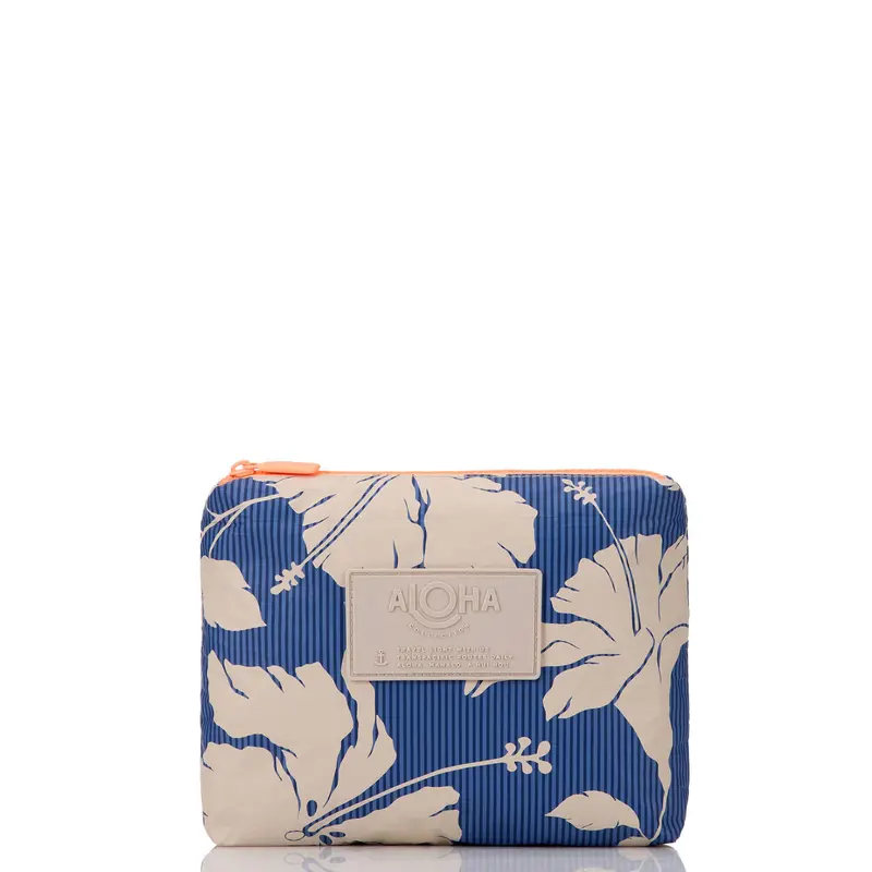 Aloha Collection Salina Navy Tiny Stripe Compact Pouch 1