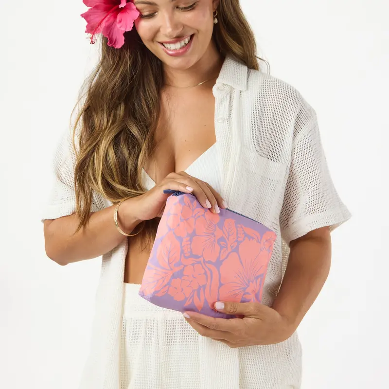Aloha Heipua Mini Pouch – Sorbet & Lavender Design 1