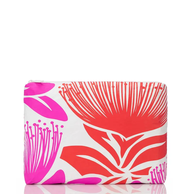 Aloha Mid-Size Bi'Ohi'A Lehua Pouch In Crimson 1