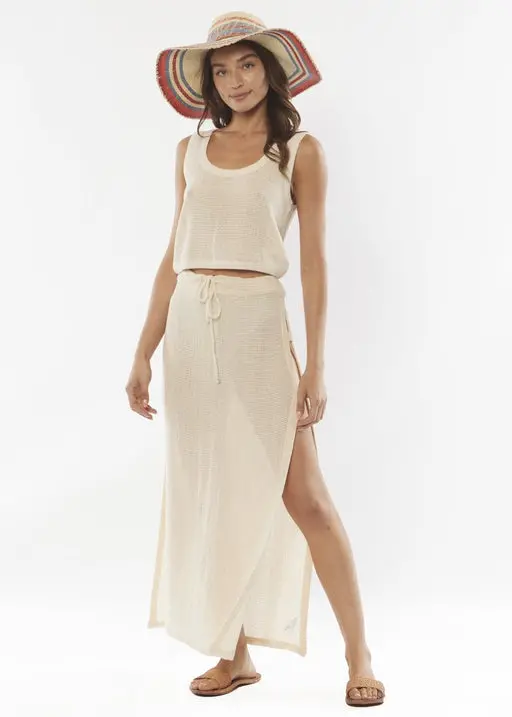 Amuse Gold Floral Skirt In Seashell Hue 1