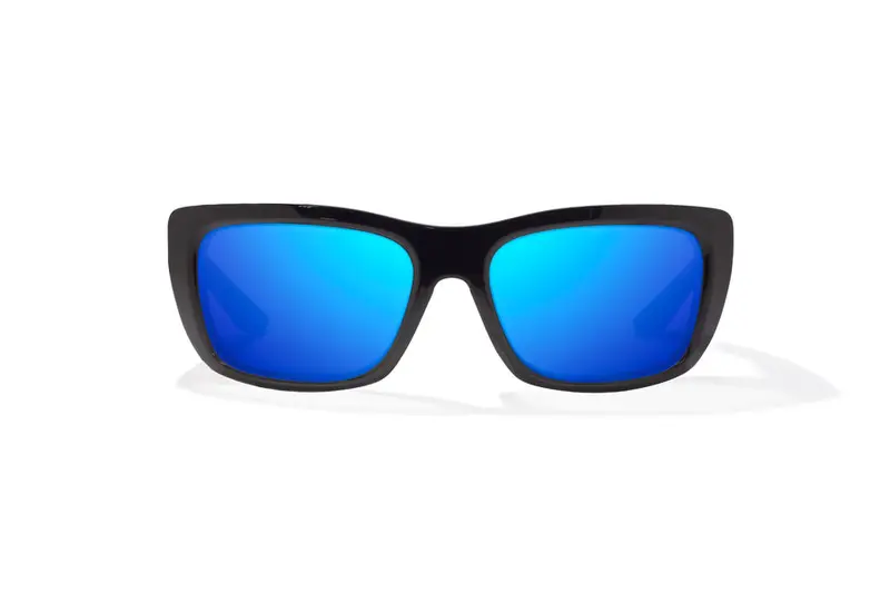 Bajio Annette Black Gloss Sunglasses With Blue Mirror Polycarbonate Lenses 1