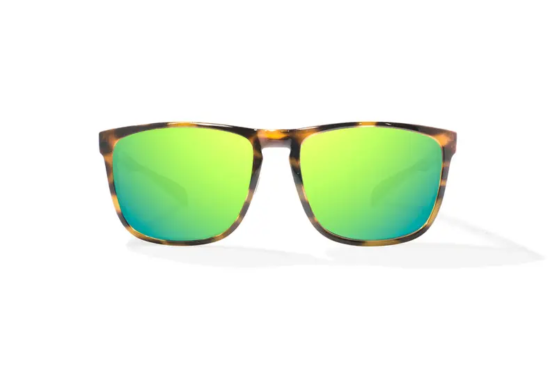 Bajio Calda Sunglasses – Brown Tortoise Gloss Frame + Green Mirror Lenses 1