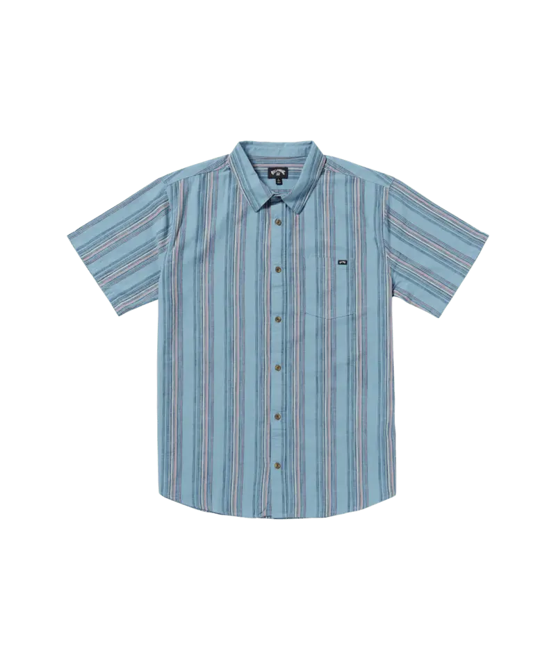 Billabong All Day Stripe Tee – Washed Blue Relaxed Fit Shirt 1