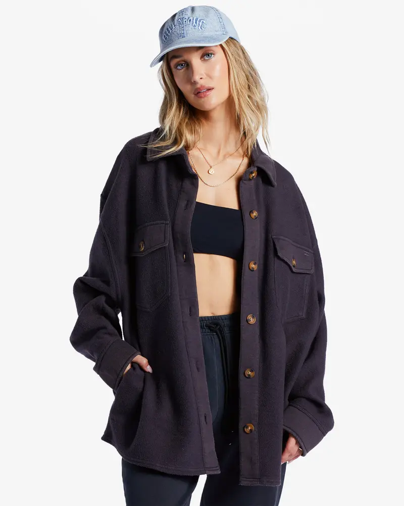 Billabong Any Time Shacket Long-Sleeve Shirt In Black Sands 1
