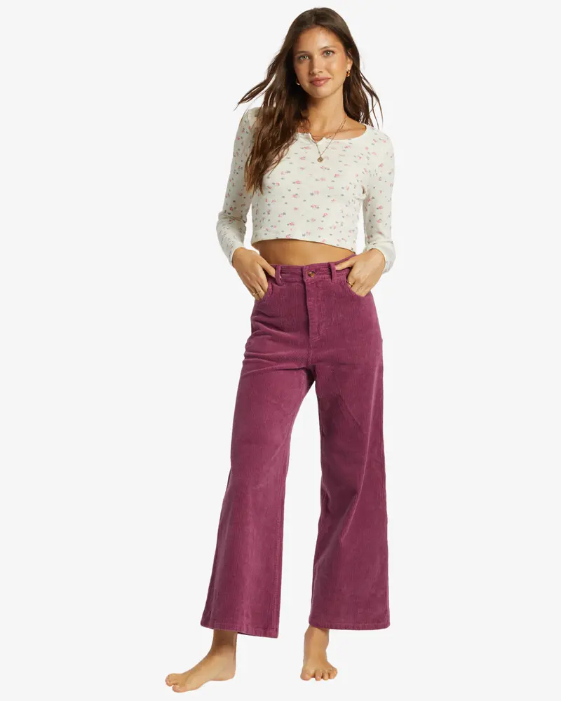 Billabong Be Free Corduroy Pants In Blackberry 1