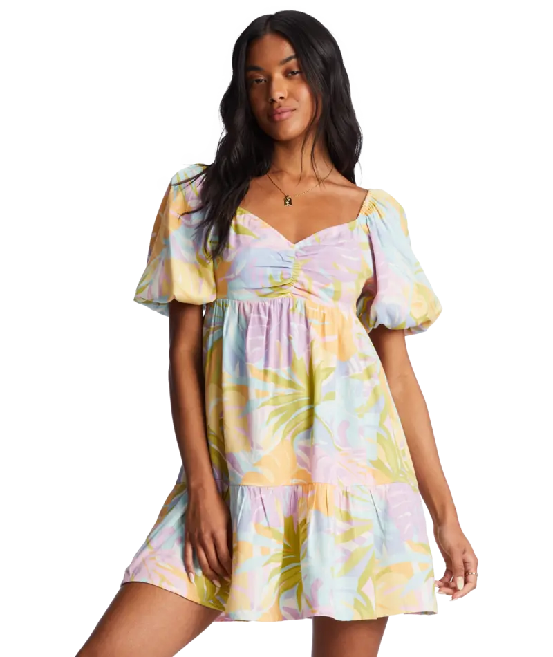 Billabong Be Mine Tiered Summer Dress – White & Multicolor 1