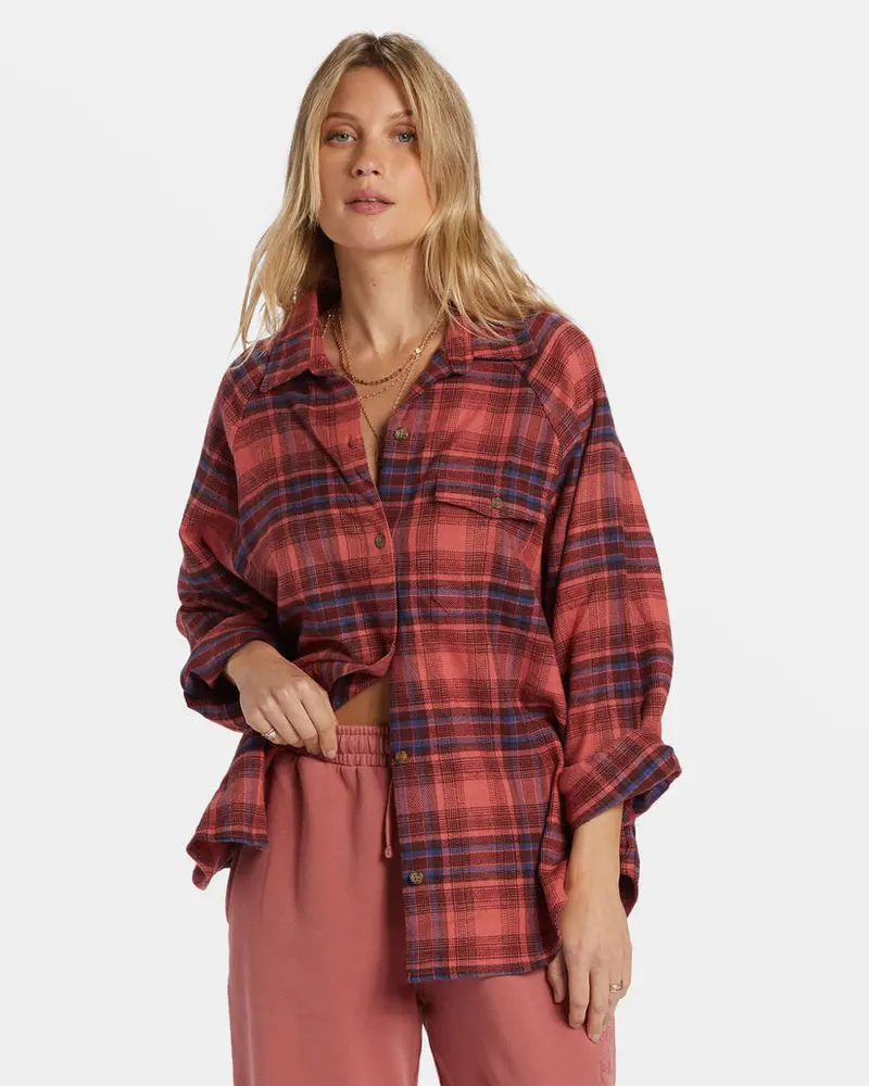 Billabong Best Time Long Sleeve Shirt In Chocolate Chip 1