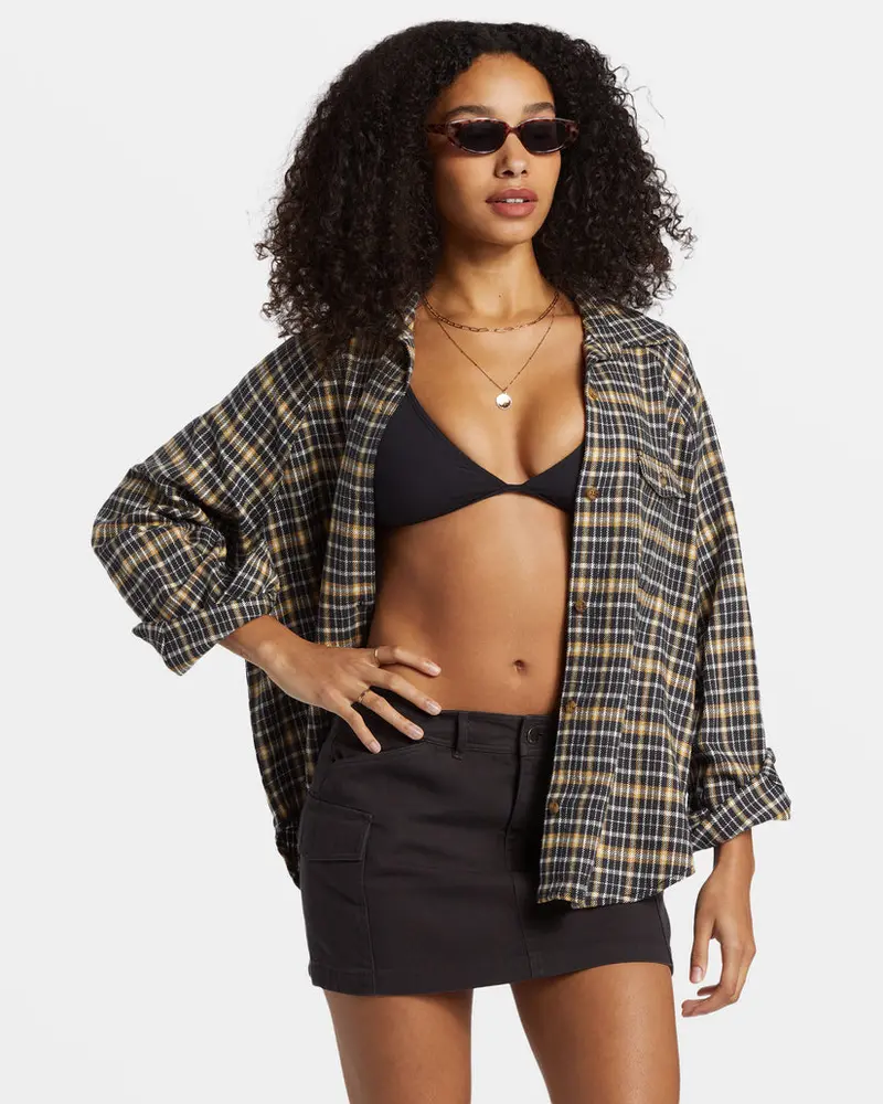 Billabong Best Time Long Sleeve Shirt In Hemp Tone 1