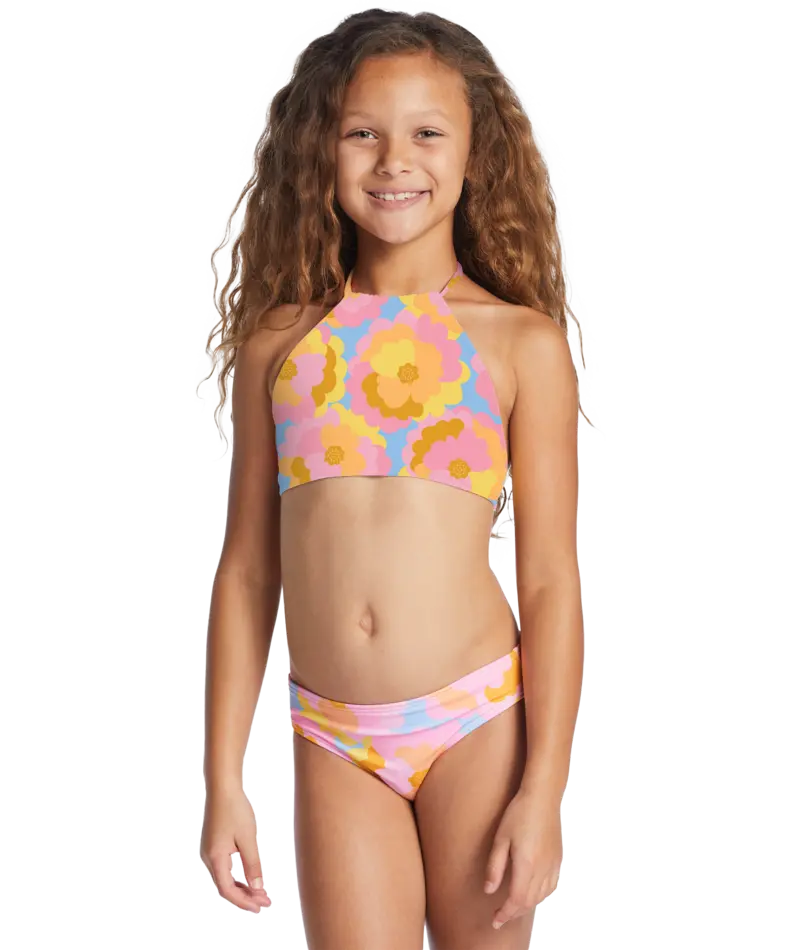 Billabong Bloom Baby High-Neck Bikini Top And Bottom – Multi-Print 1