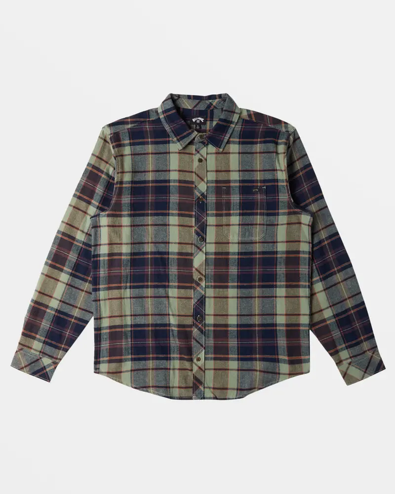 Billabong Boys' Coastline Long-Sleeve Shirt – Fern 1