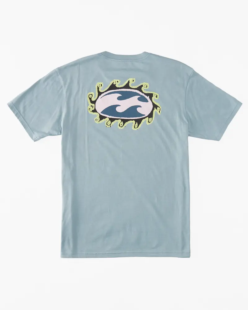 Billabong Boys Crayon Wave Printed Tee – Washed Blue 1
