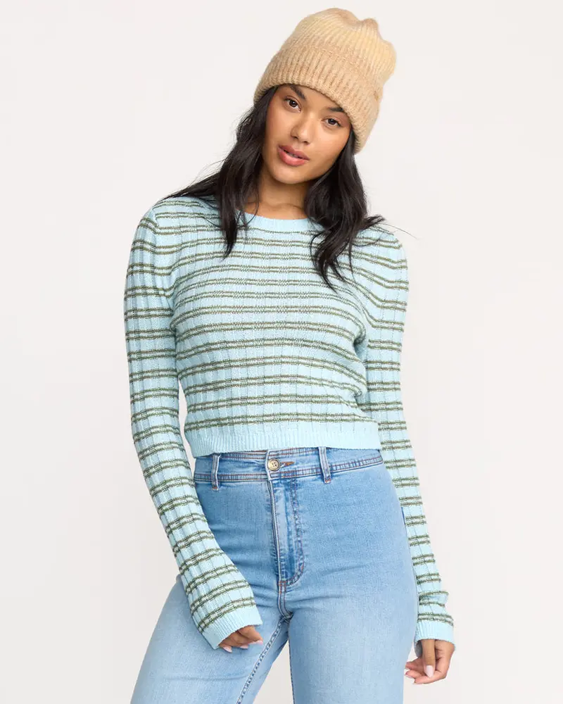 Billabong Clare Knit Sweater In Misty Blue 1