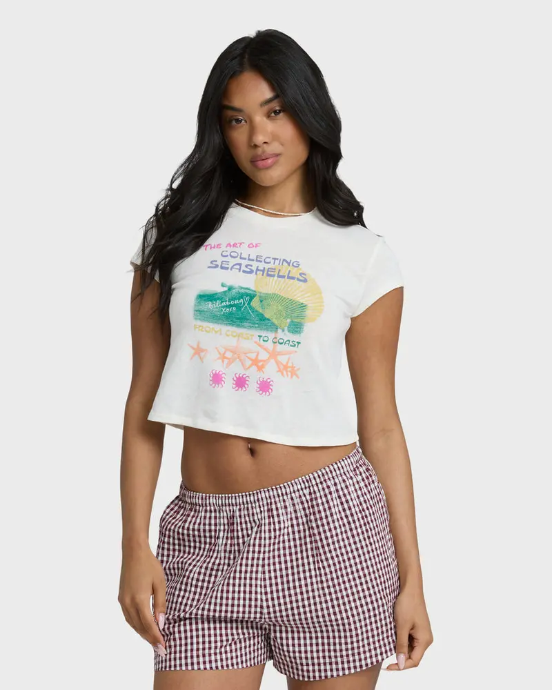 Billabong Coastal Adventures Casual T-Shirt In White Cap 1