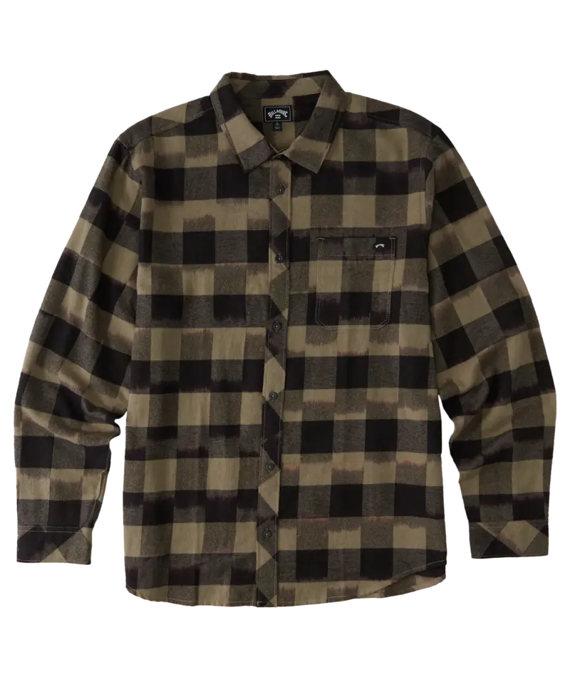 Billabong Coastline Long-Sleeve Flannel Shirt In Black 1