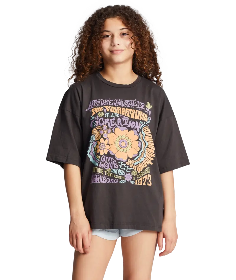 Billabong Cosmic Trip Graphic Tee In Off-Black 1