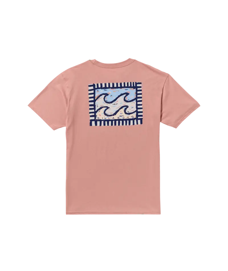 Billabong Crayon Wave Art T-Shirt – Deep Teal Print 1