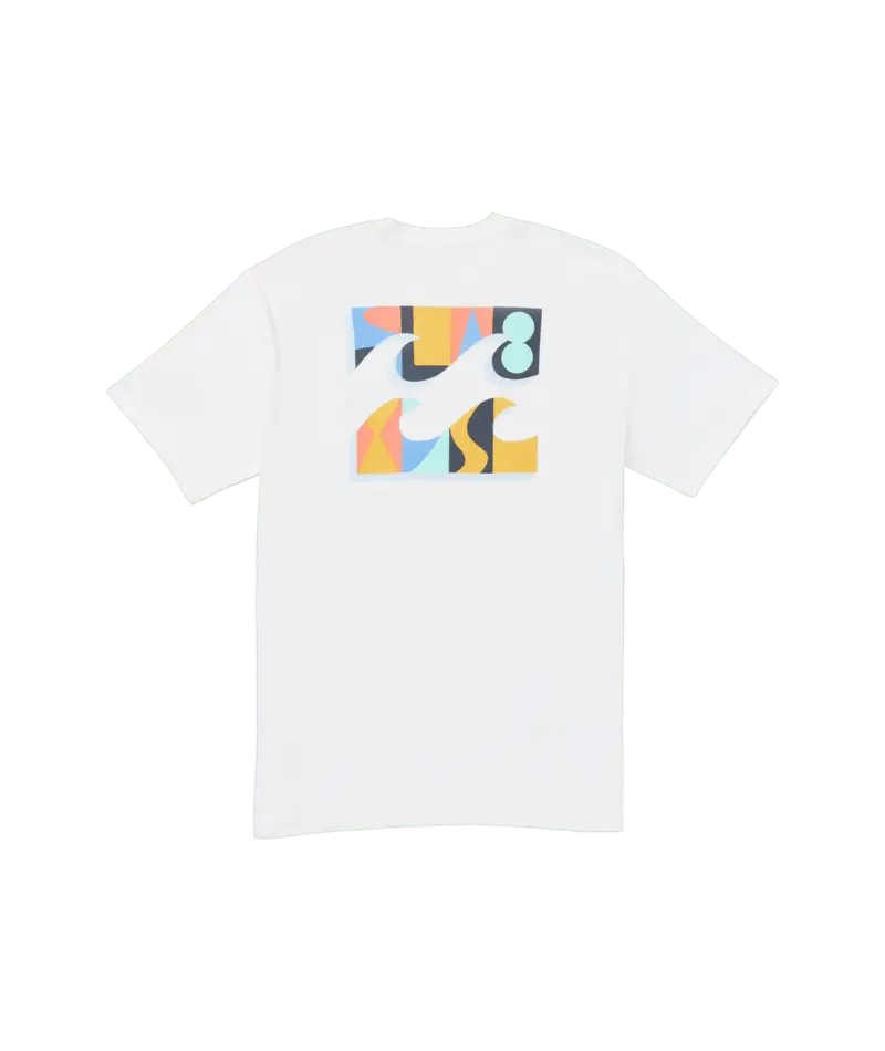 Billabong Crayon Wave Graphic Tee – Crisp White Design 1