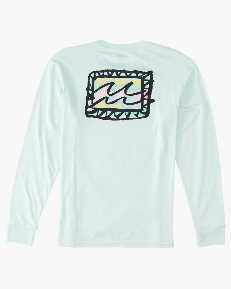 Billabong Crayon Wave Long-Sleeve Tee In Seaglass 1