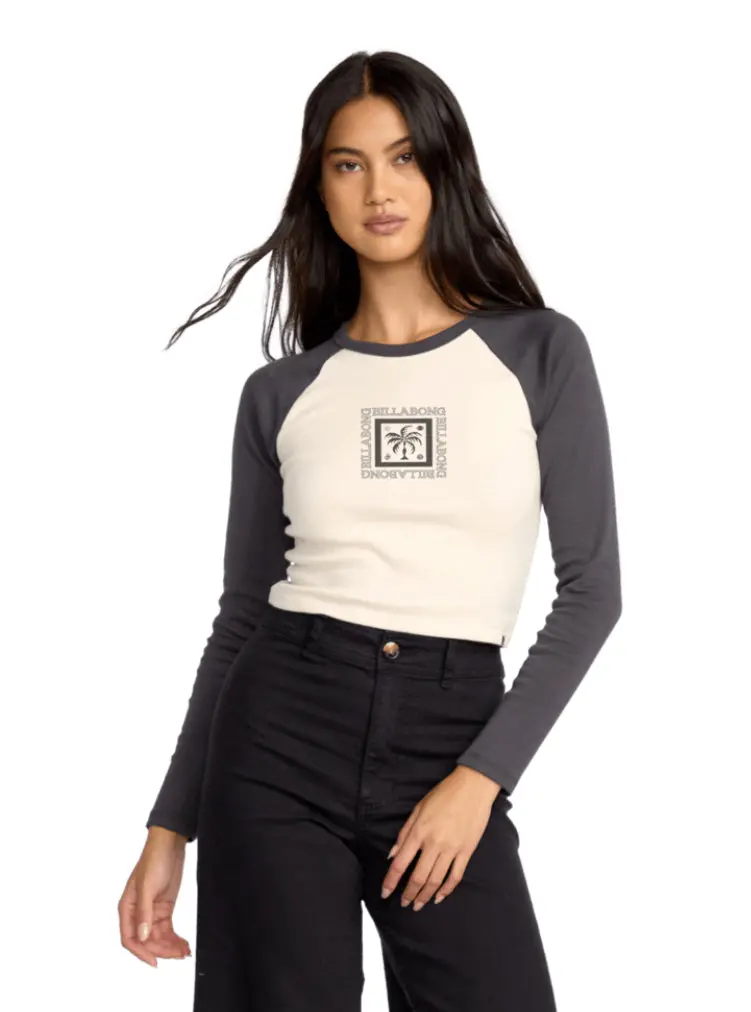 Billabong Fierce Paradise Raglan Long-Sleeve Tee – Black Sands 1