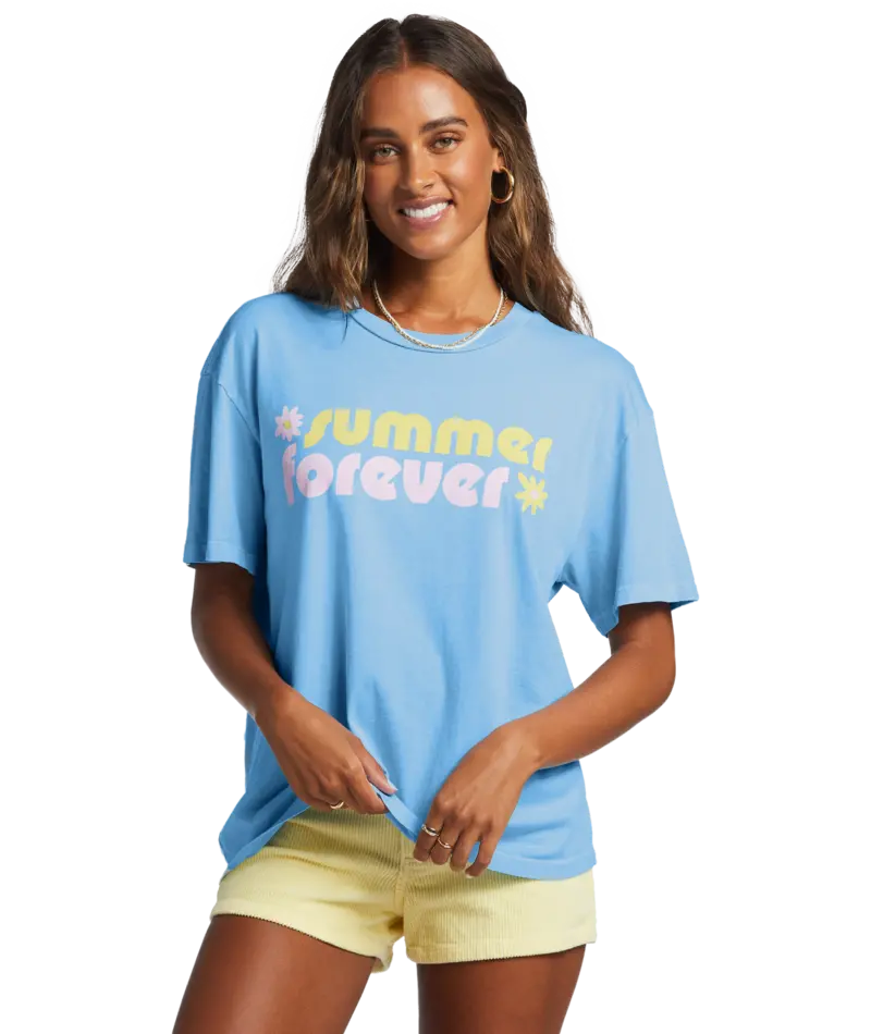 Billabong Forever And Ever Printed T-Shirt – Summer Sky Hue 1