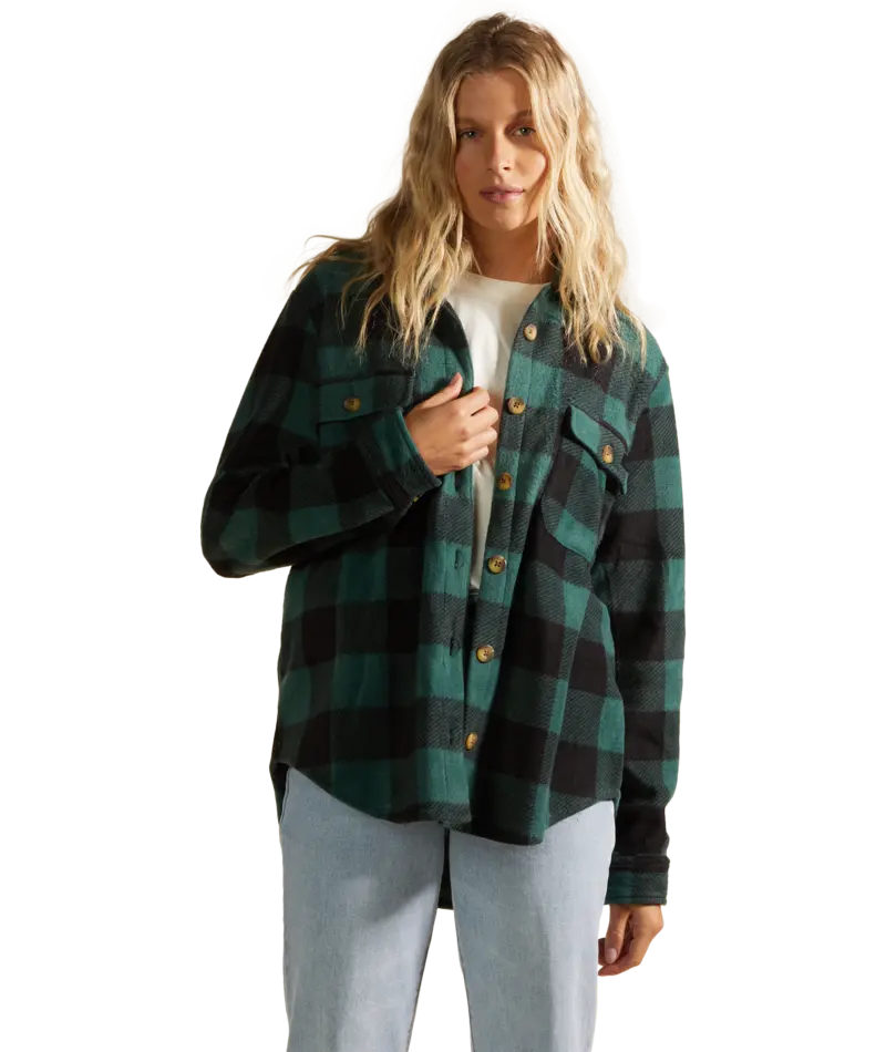 Billabong Forge Fleece Long Sleeve Shirt In Evergreen 1