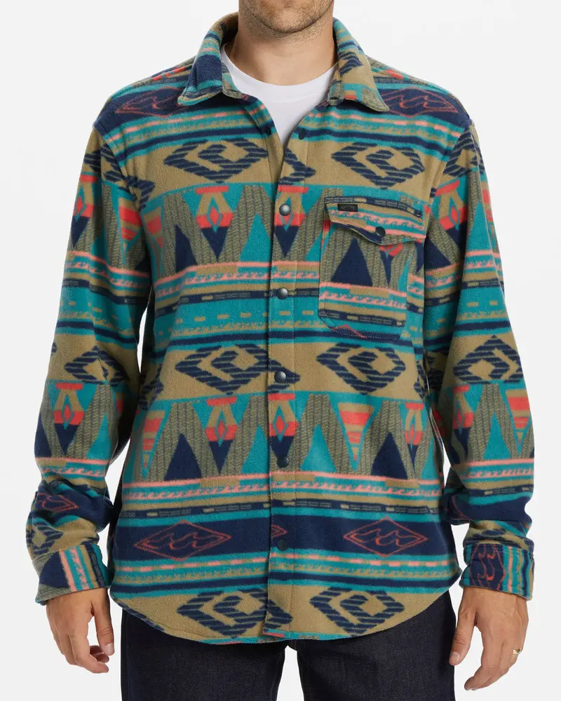 Billabong Furnace Jacquard Flannel Long-Sleeve Shirt In Pacific Blue 1