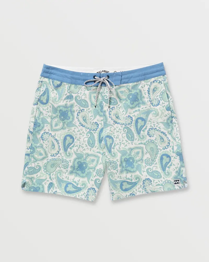 Billabong Good Times Light Boardshorts – Seafoam Tropical Print Swim Trunks 1