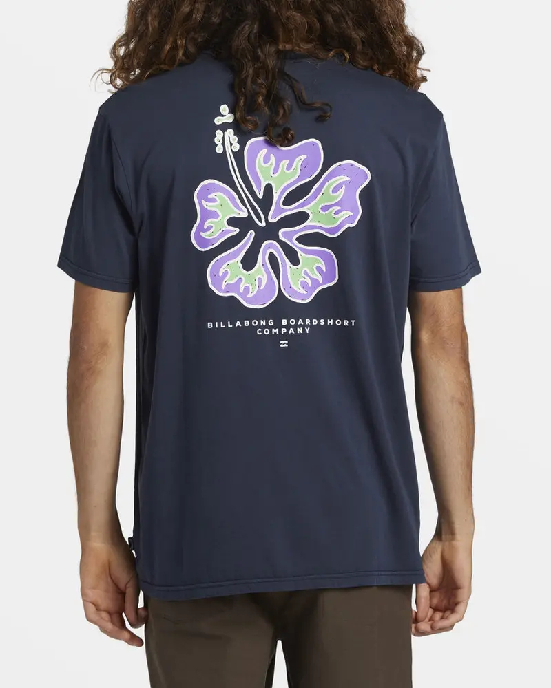 Billabong Hibiscus Floral Print T-Shirt – Navy 1