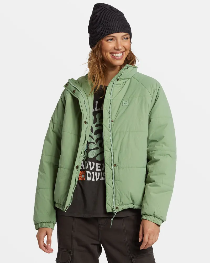 Billabong High Route Lightweight Puffer Jacket In Salty Sage 1