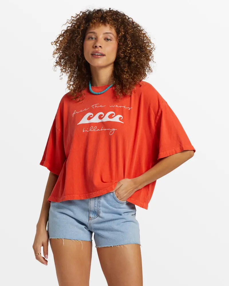 Billabong Hot Fun Short-Sleeve Tee In Sunset Red 1