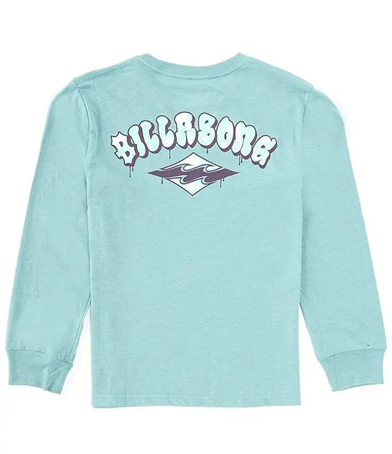 Billabong Little Boys' Bubblearch Long-Sleeve Tee – Dusty Teal Heather 1