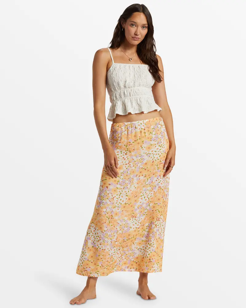 Billabong Midi Moment Tiered Skirt – Peach Whip 1