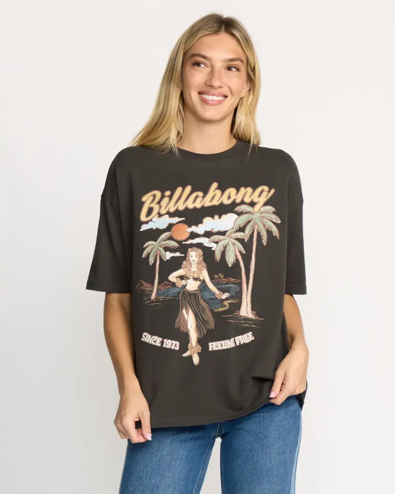 Billabong My Sunny Girl Relaxed Fit Tee In Off Black 1