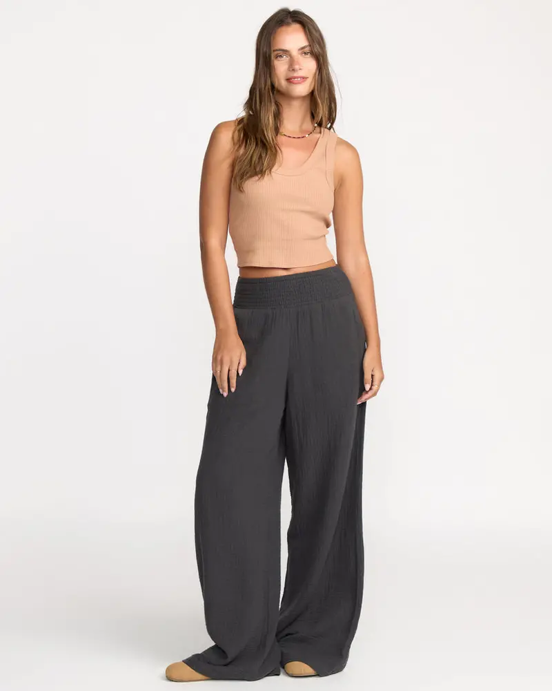 Billabong New Waves Gauze-Light Linen Pants – Black Sands 1