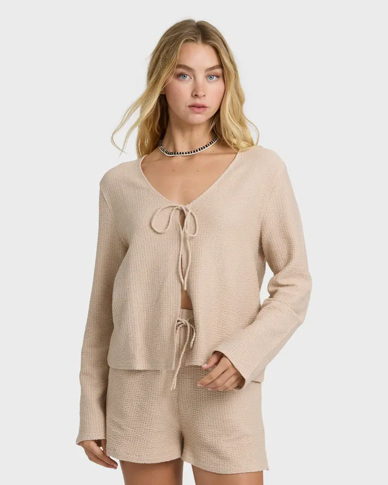 Billabong Oatmeal Maya Knit Long-Sleeve Shirt 1