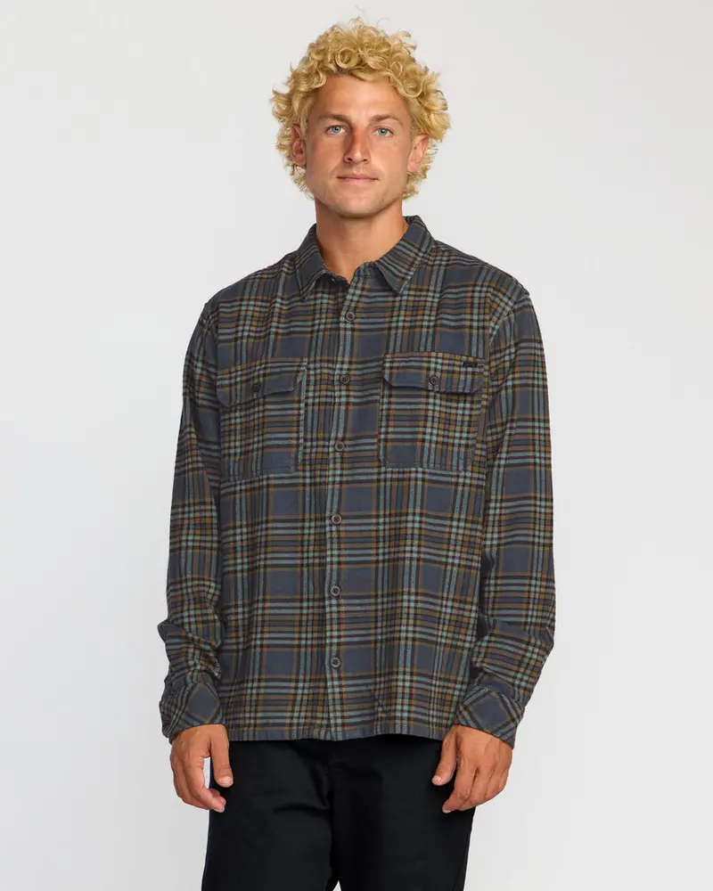 Billabong Offshore Lightweight Flannel Shirt In Midnight 1