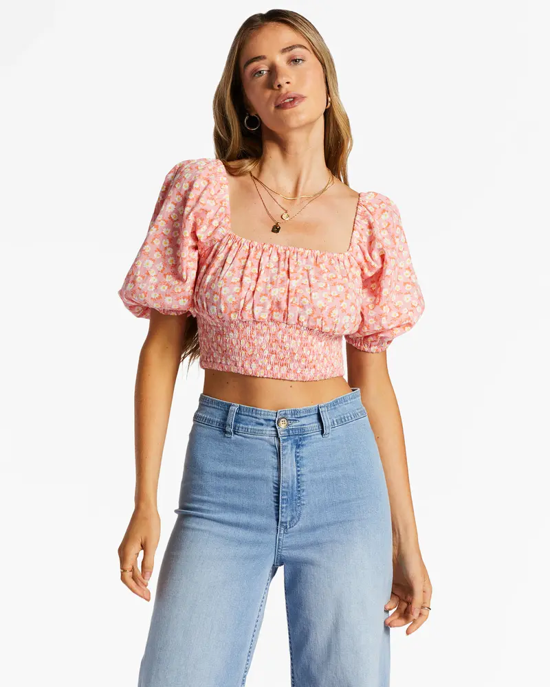 Billabong Only You Button-Up Shirt – Flamingo Print 1