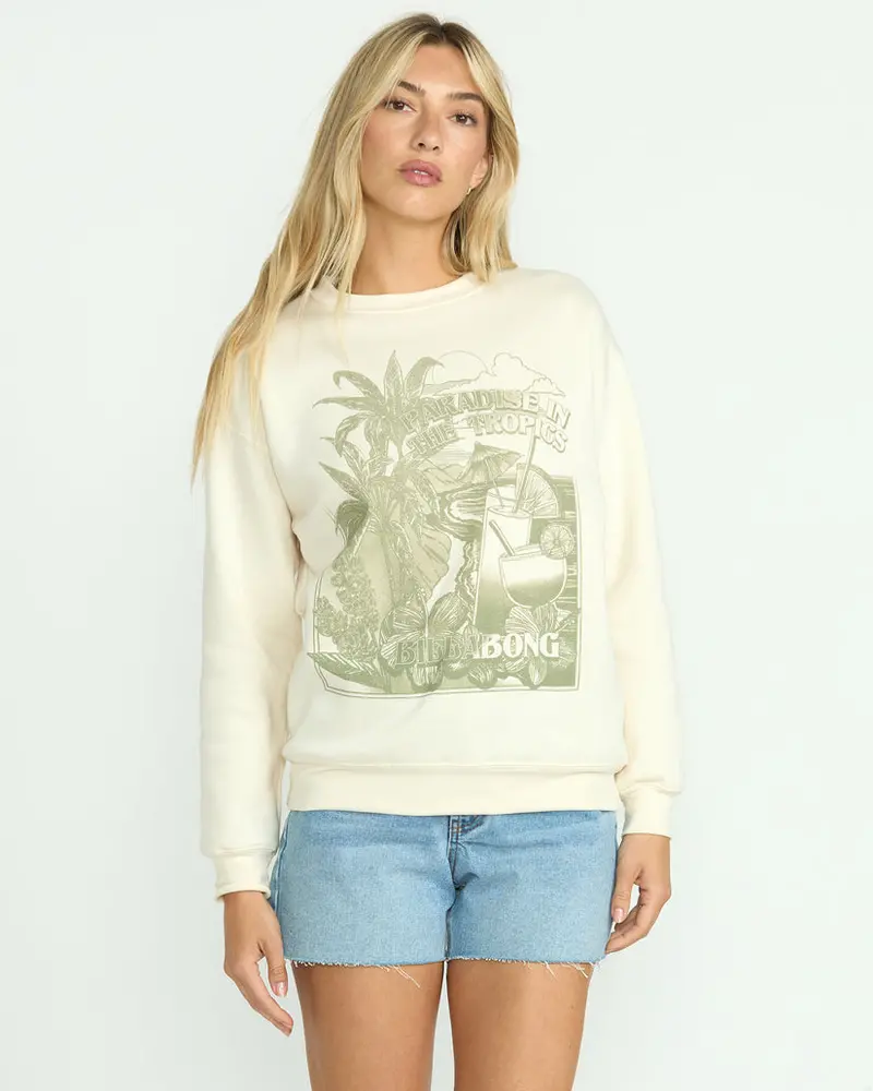 Billabong Paradise Awaits Crew Sweatshirt – Whitecap Color 1