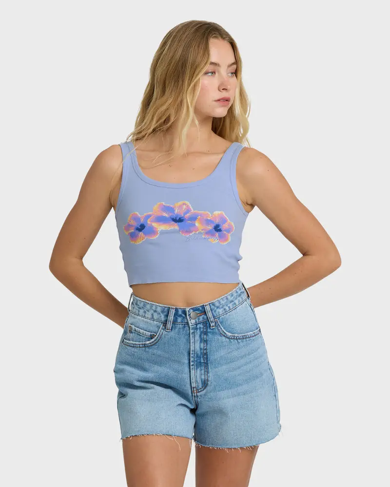 Billabong Paradise Trio Lightweight Tank Top In Twilight Blue 1