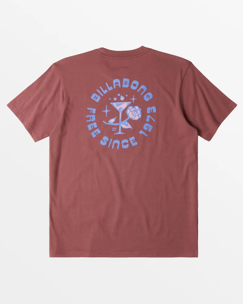 Billabong Passage Color-Block T-Shirt – Dusty Red 1
