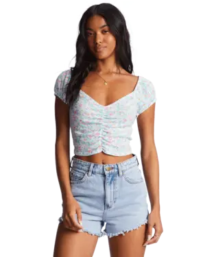 Billabong Pretty Sweet Button-Down Shirt In Salt Crystal 1