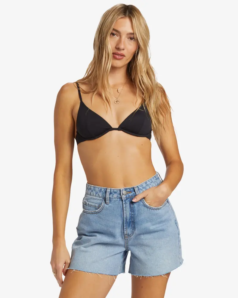 Billabong Riley Denim Shorts – Faded Indigo With Raw Hem 1