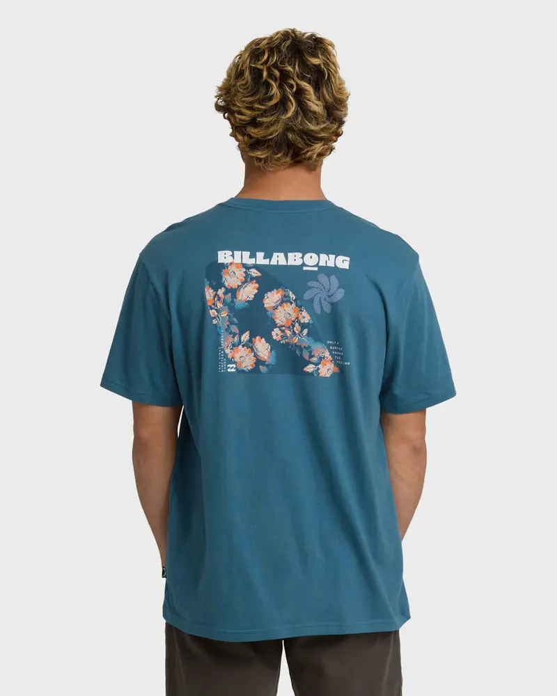 Billabong Single Fin Heritage Graphic Tee – Real Teal 1