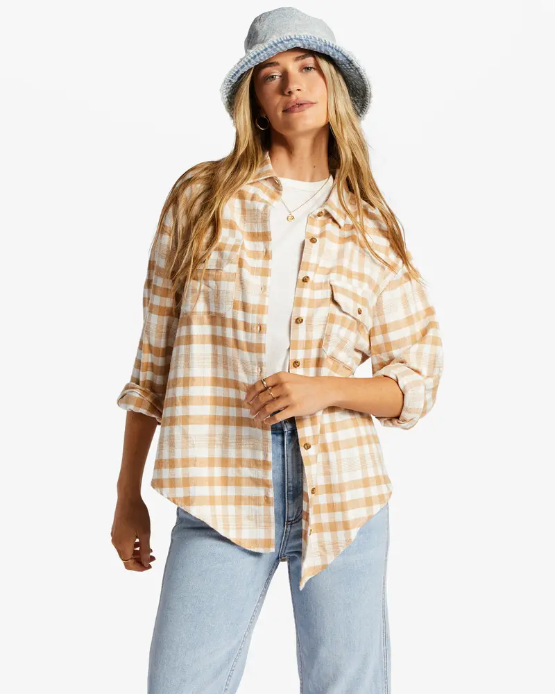 Billabong So Stoked Long-Sleeve Shirt In Truffle 1