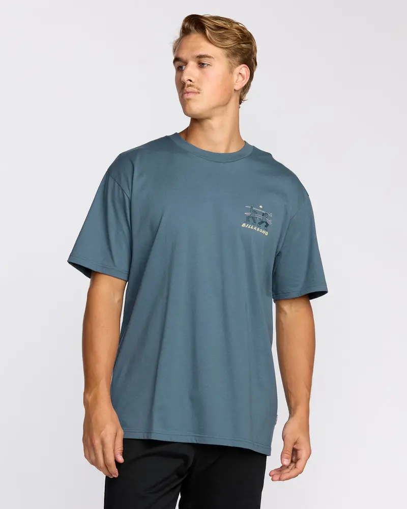 Billabong Split The Peak Classic Fit T-Shirt In Steel Blue 1